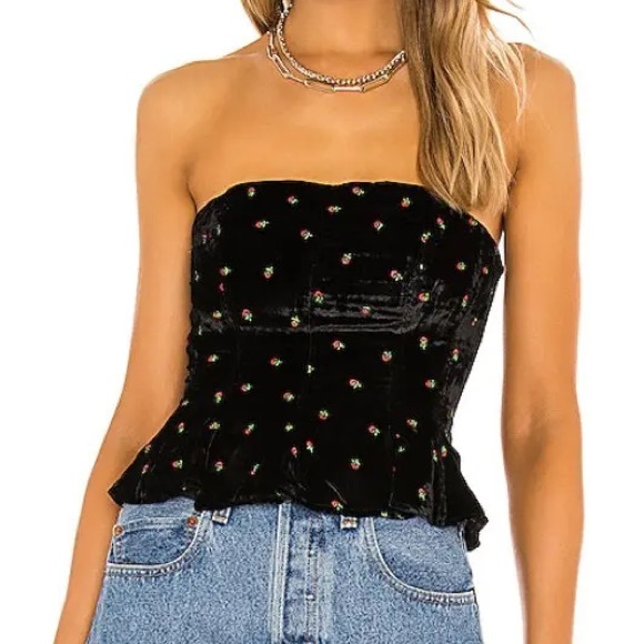 NWOT Free People Rosie Embroidered Bustier Top - Picture 5 of 10
